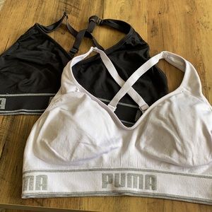 puma set of 3 large black, pink, gray sports bras